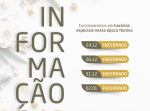 Horário Especial de Funcionamento – Época Festiva