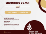 Abertas as inscrições para a sessão: Encontros de ACR (Sessão 8) - Partilha de Experiências